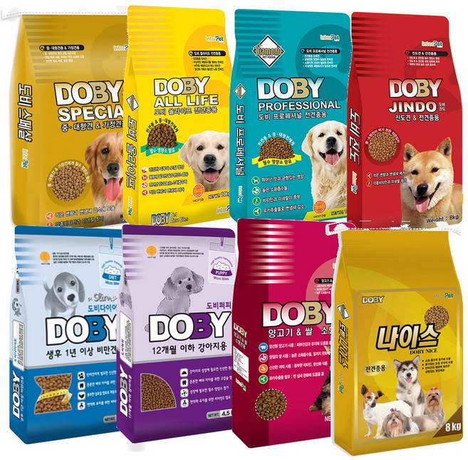 도비 사료 6종 나이스 올라이프 스페셜 프로페셔널 진도 도기 8kg 10kg, 도비 진도 8kg, 1개