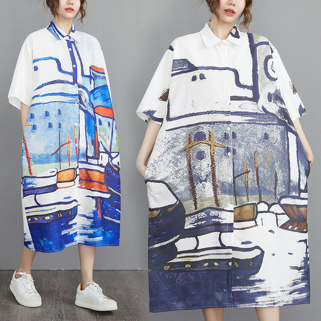 토헨벨 원피스 여성 여름 셔츠원피스 캐주얼 드레스