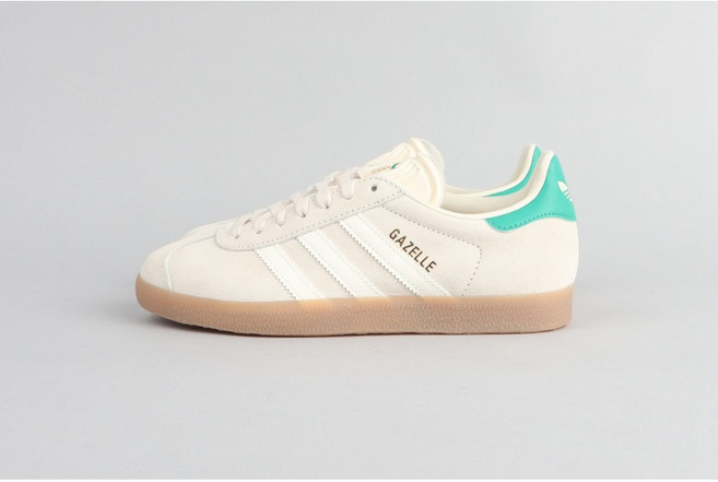 [정품] 아디다스 가젤 스니커즈 IF3235 - 화이트/크림/켈리그린 | 스웨이드 고무솔 레트로룩