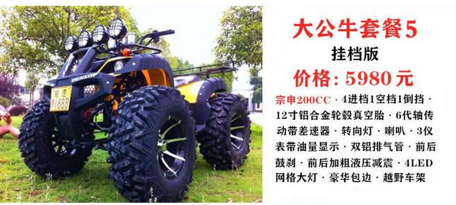 사륜오토바이 사발이 전지형 제주도액티비티 산악 4Cal ATV, 황소 비치카 세트 5 (간단판)