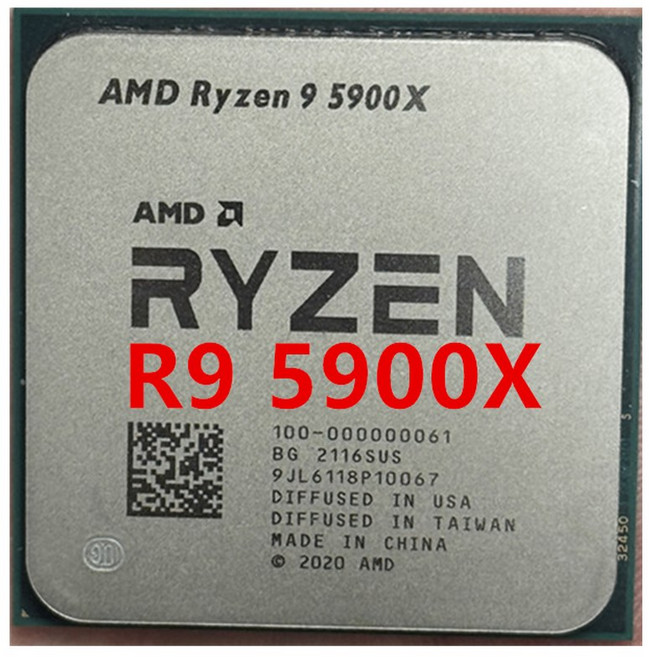 AMD 라이젠 프로세서 000000061 7GHZ 64M 7NM CPU 5900X 24스레드 100 12코어 AM4 R9 게이머