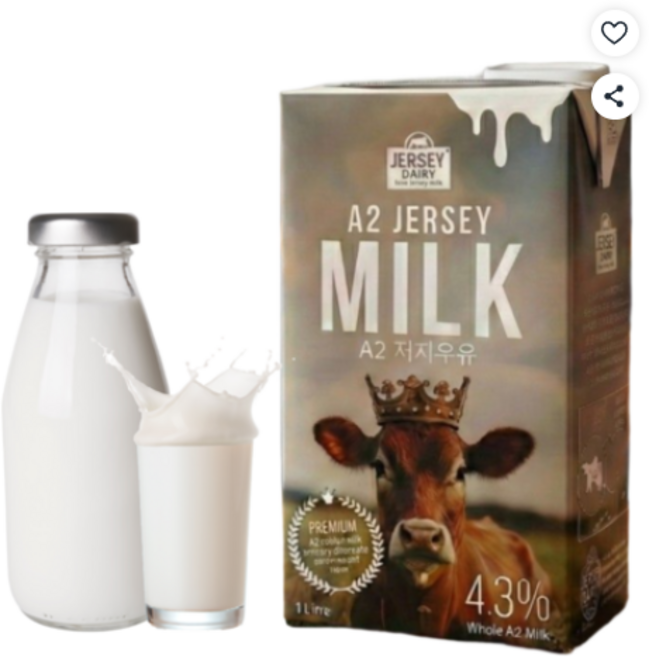 (품절임박)영국왕실이 드시는 A2 영국 저지우유 1L 소화가 잘되는 멸균우유 [원산지:영국], 1개