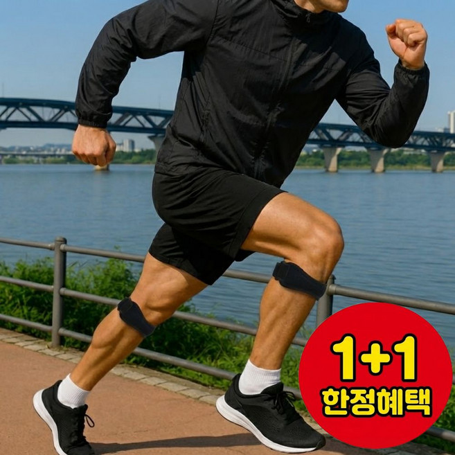트렌디파이 러닝 무릎보호대 슬개건 슬개골 등산, 블랙, 2개