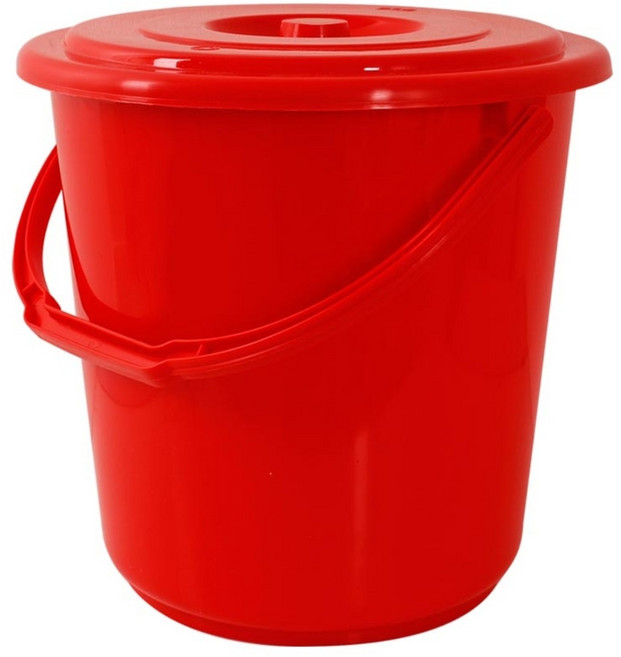 카시안 파트너 바케스 NA 플라스틱 양동이 음식물 쓰레기통 휴지통, 25L(레드), 1개