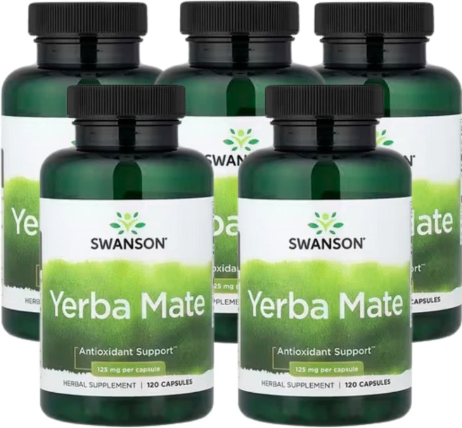 Swanson 예르바 마테 캡슐 120정(캡슐 1정당 125mg) 5개, 120정 - 쿠팡