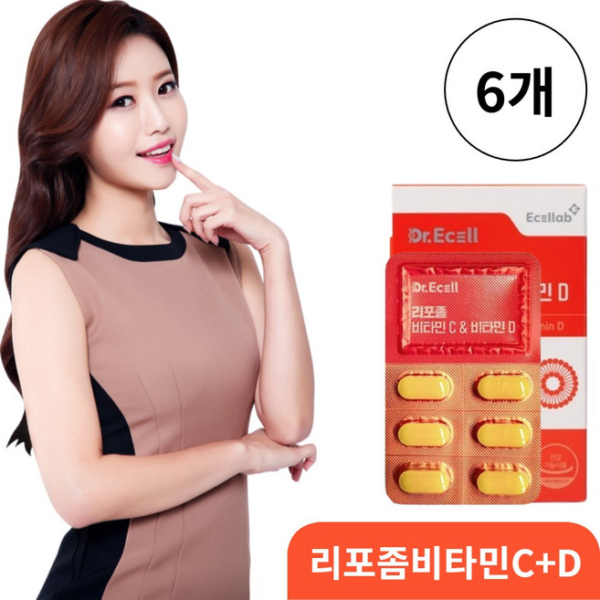 Dr. Ecell 리포좀 비타민c 리포좀비타민d 식약청인증 리포소말 리포솜, 6개, 30정