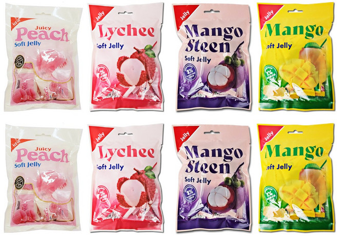 쥬시 젤리 세트 100g x8봉지(망고/복숭아/망고스틴/리치 각 2봉지씩), 8개