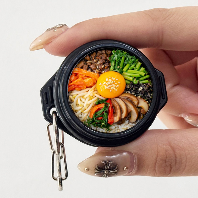 뚝배기키링 키캡 키보드 키링, 1개, 3. 비빔밥 [키링]