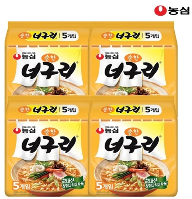 농심 순한너구리 120g x 20봉, 20개