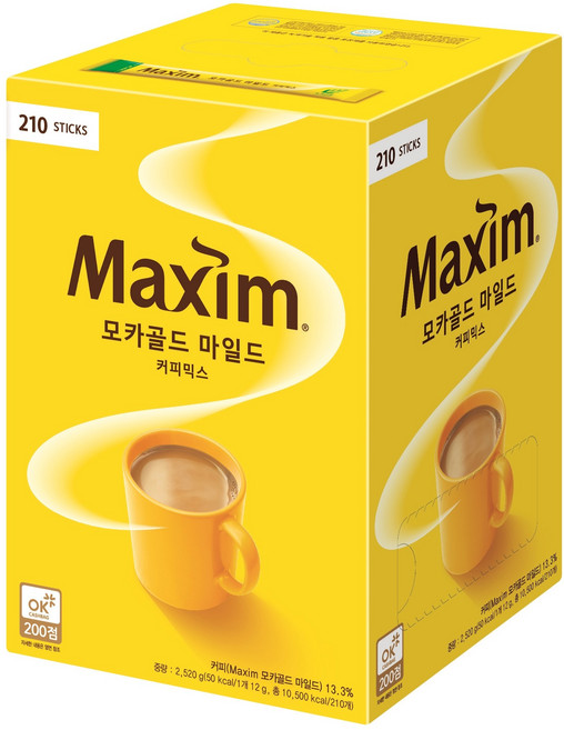 맥심 모카골드 마일드 커피믹스, 12g, 210개입, 1개