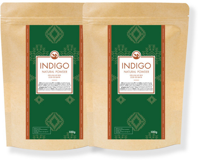 프롬아유르베다 네이처 인디고 가루 셀프 새치 염색약 인디고헤나 100g, 흑갈색, 2개