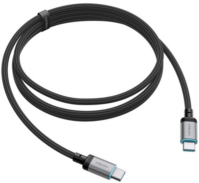 쿡테크 C타입-C타입 패브릭 240W 고속충전 케이블 1.5M, 1개, 블랙