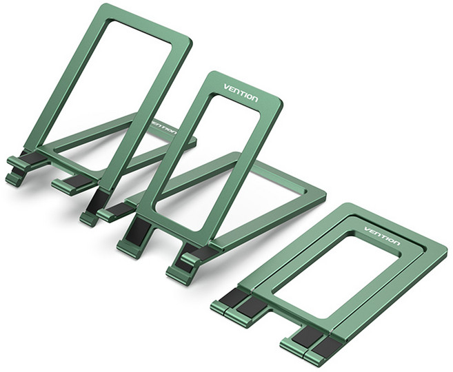 벤션 접이식 알루미늄 휴대폰 태블릿 모바일 스탠드 거치대, 1개, 그린, KCZ