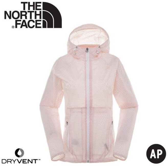The North Face 女 DryVent防風防水連帽外套 粉白