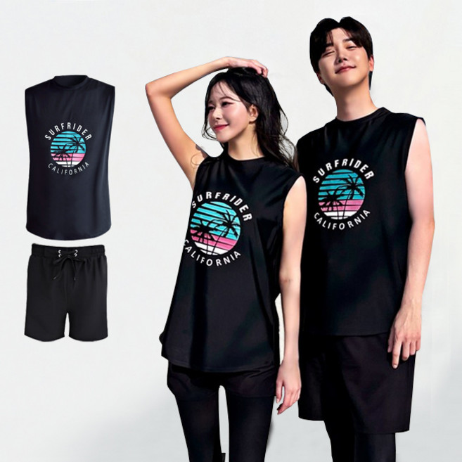 서프라이더 남녀 상하의 세트 민소매 래쉬가드 빅사이즈 / SURFRIDER