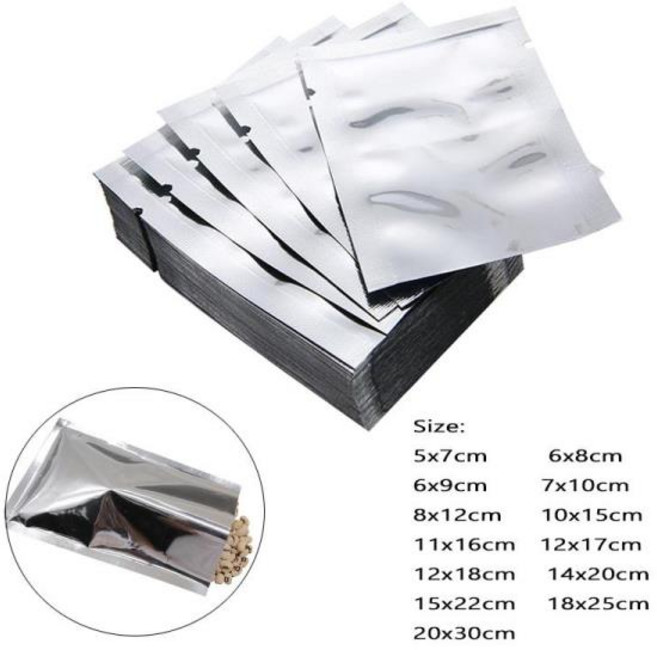 5-50pcs 실버 진공 알루미늄 호 일 Mylar 가방 스토리지 파우치 홈 도구 편리한 음식 견과류에 대, 9)12x18cm 10pcs, 없음