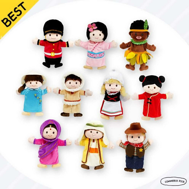 12497 손인형 세계여러나라 세트 10종, 1개