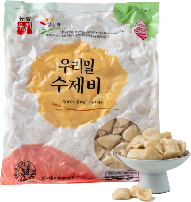 우리밀 수제비 1kg 10인분 농협생산 식사대용 부대찌개 만두국냉동, 1개