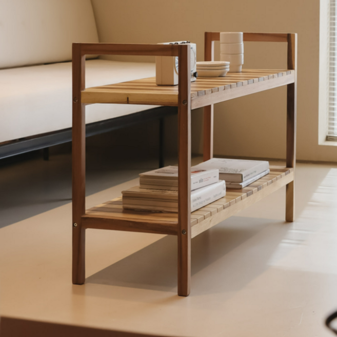원목 선반 우드 협탁 2단 3단 나무 침실 거실 수납 화분, MEH 원목선반 (광폭 2단) 350x1000, 1개, MEH 원목선반 (광폭 2단) 350x1000