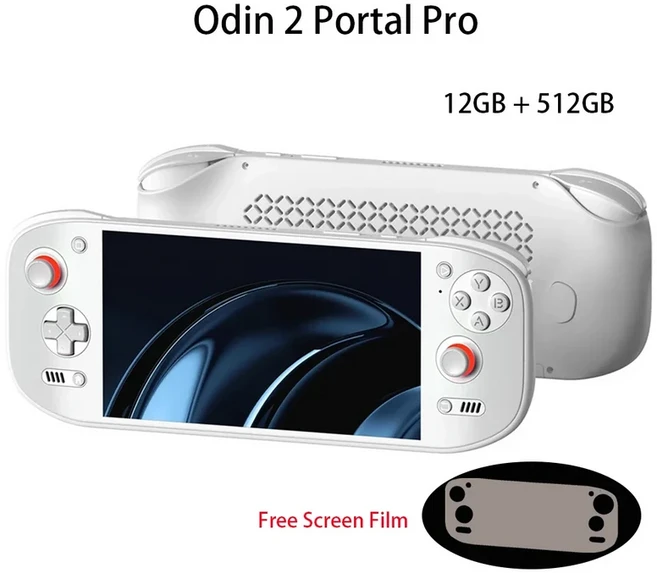 Ayn Odin2 Portal Pro Max 휴대용 게임 콘솔 8Gen2 7인치 터치 스크린 8000mAh Wifi70 안드로이드 시스템, 01 China Mainland, 06 White Pro 12G 512G