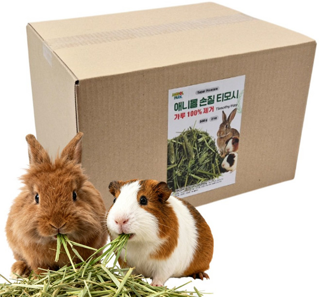 애니몰파크 수제1번초 손질 티모시 토끼사료, 1개, 3kg