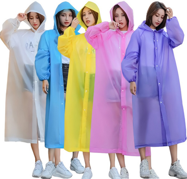 디모어 다회용 고급 경량 레인코트 우비 5개 세트