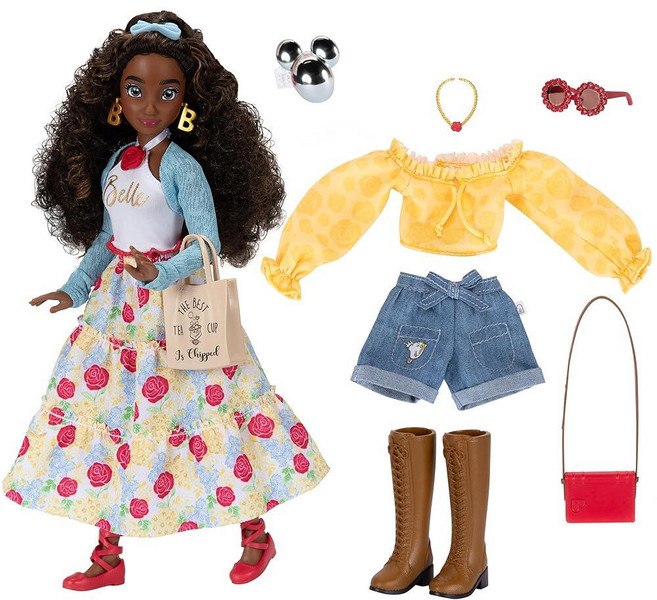 Disney ILY 4ever Belle에서 영감을 받은 패션 인형 높이 29.2cm(11.5인치) 13개의 관절 두 개의 완벽한 믹스 앤 매치 의상 및 반짝이는 미키 링, Disney ILY 4ever Belle에서 영감을 받