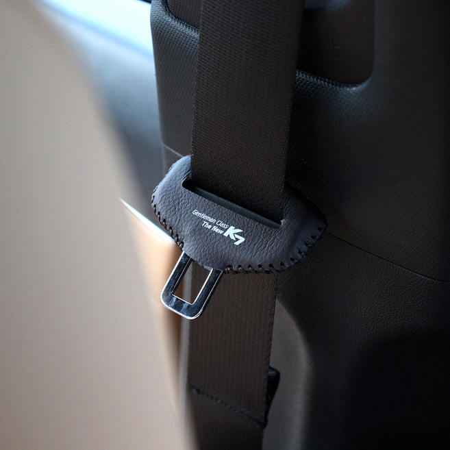 [비브랜드]와아앤유 레터링 로고 포인트 가죽 안전벨트 클립 체결커버 실내 충격방지 액세서리 더뉴K7 호환, 와인, 1개