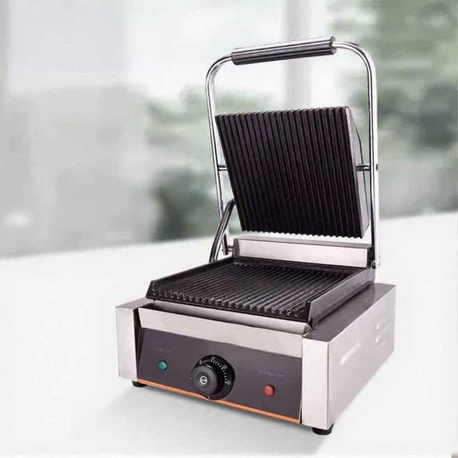 업소용 와플기계 제조기 메이커 전기 사각 전기식, 와인레드 상 줄무늬 하 평판