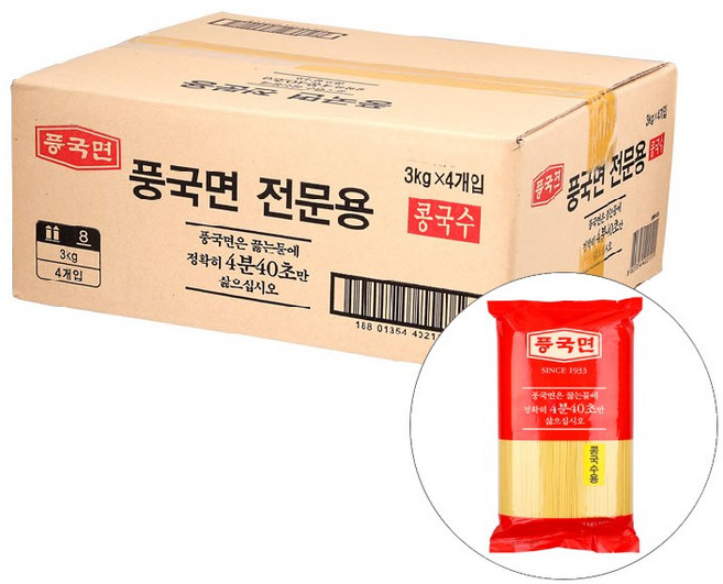 풍국면 콩국수면 (박스), 3kg, 4개