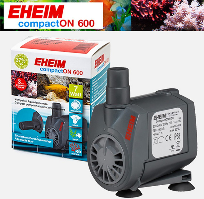 에하임 컴팩트온 수중 모터 600 (1021) 7w / 수족관 어항 수조 펌프 환수 물갈이 농장 횟집 양어장 양식장, 1개