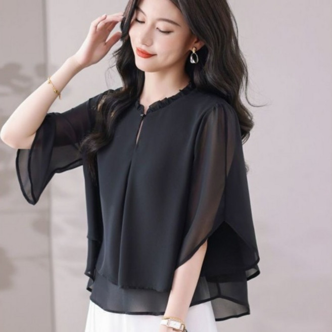 jieve 여성 여름용 쉬폰 썬 프로텍션 카디건 심플 패션 시원한 반팔 자켓SW010411