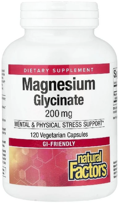내추럴팩터스 마그네슘 글리신산 200mg Magnesium 캡슐 120정 - 쿠팡
