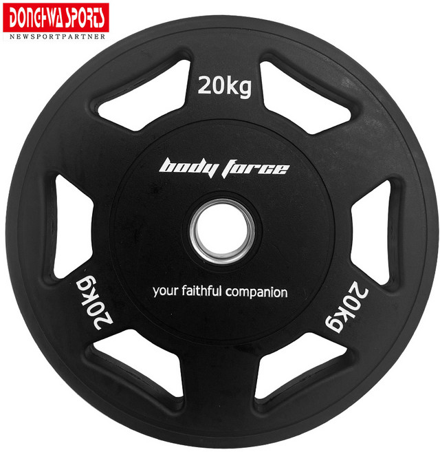 바디포스 TPU 6홀 원형 원판 신형 [동화스포츠 공식 제품], 1개, 20kg, 블랙