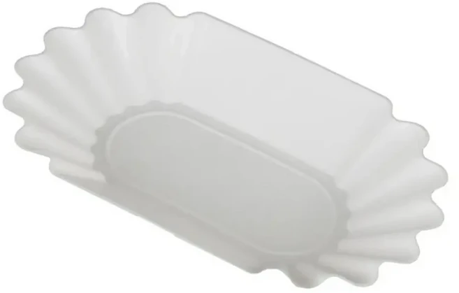 플라스틱 커피 콩 트레이 22.3x13x3.5cm 타원형 샘플 공간 절약 재사용 가능한 스낵 서빙, 05 white