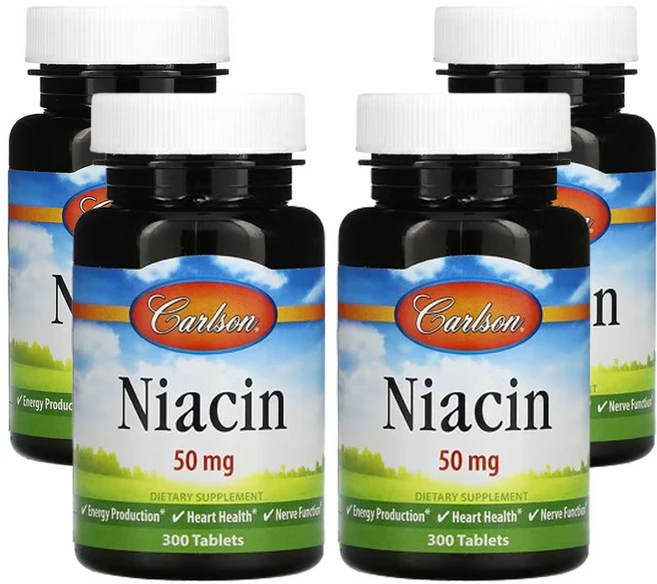 칼슨 니아신 50mg, 4팩, 300정 - 쿠팡