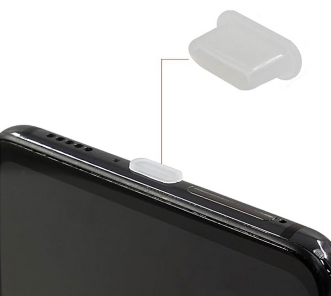 C타입마개 USB-C 포트 먼지마개 실리콘 방진 플러그 캡, 1개, 투명