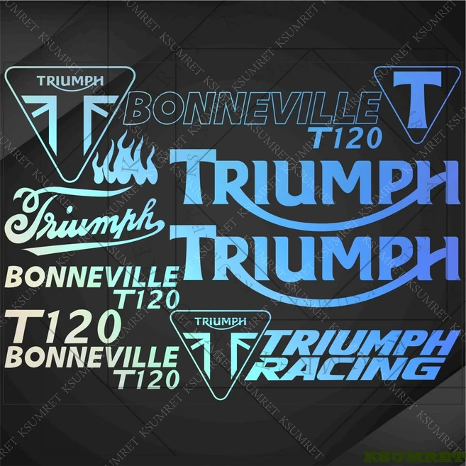 T120 Triumph Bonneville 액세서리 오토바이 스티커 반사 헬멧 페어링 배기 부품 데칼 로고, 01 Laser