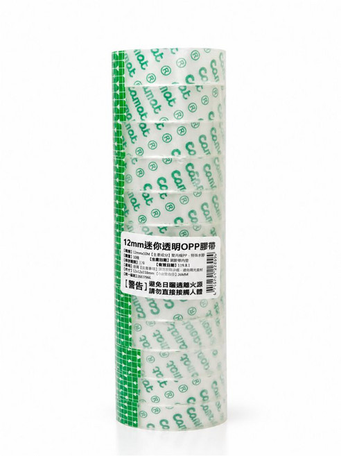 迷你透明OPP膠帶 18mm x 30m 8入, 12個