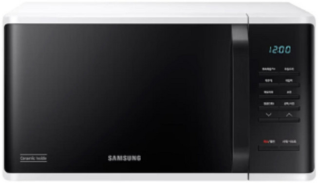삼성전자 세라믹 전자레인지 다이얼식 23L, 3면 입체가열 전자레인지 / MS23C3513AW