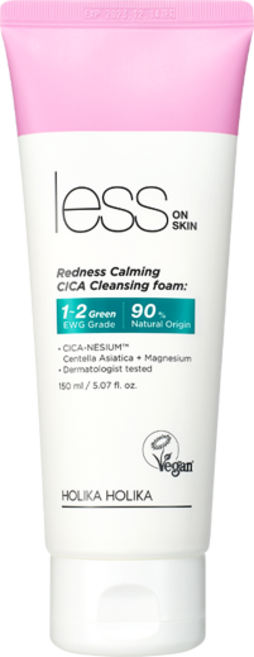 [비건뷰티] 홀리카홀리카 레스온스킨 레드니스 카밍 시카 클렌징폼, 150ml, 1개
