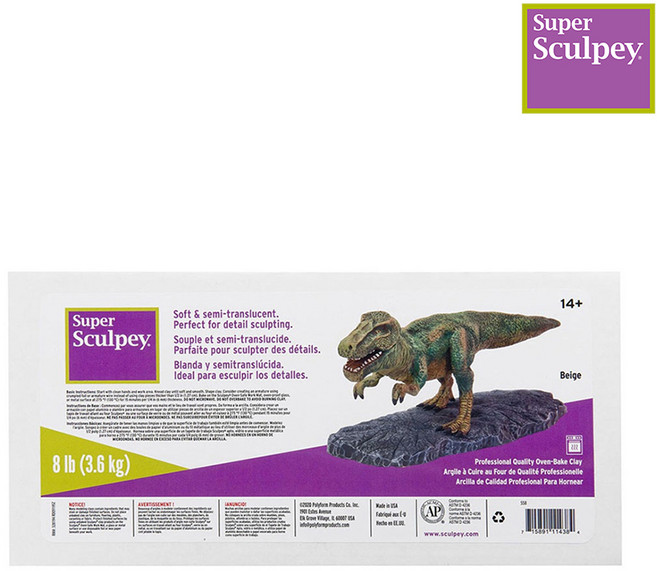 슈퍼스컬피 아이보리 3.6kg 폴리머클레이 (대용량 점토 만들기 교재), 단일수량