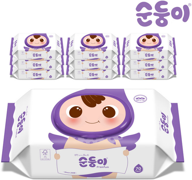 S-EC 싱 물티슈 70매 캡형 20팩, 65g