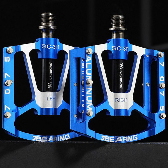 시그니처베이지 웨스트바이킹 자전거 클릿 평페달 페달 YPZ083, 블루, 1개