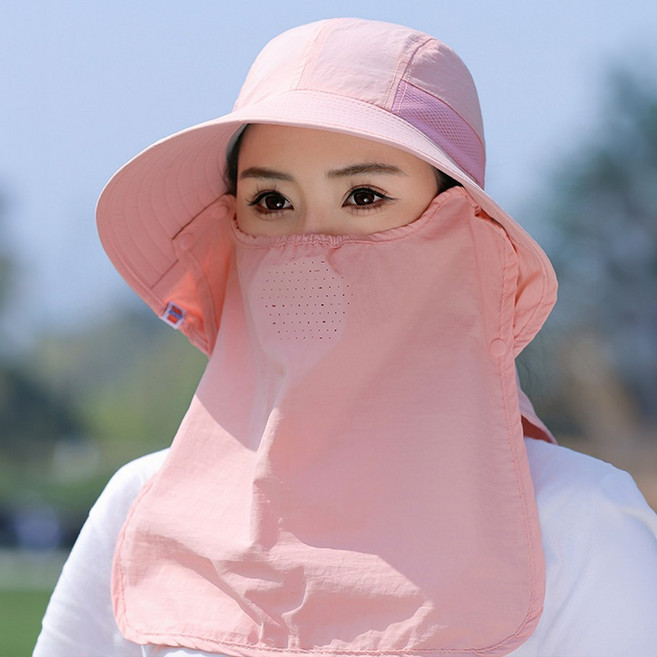 챙넓은 자외선차단 모자 얼굴가리개 물놀이 골프 아쿠아 UV차단 햇빛가리개 모자