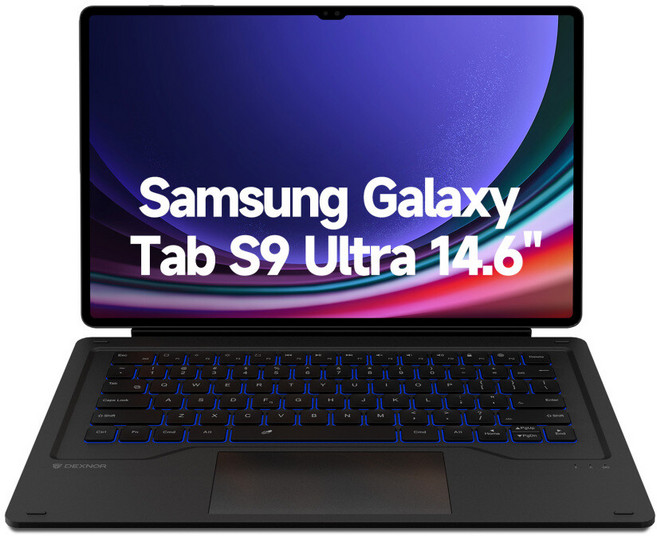 Dexnor 키보드 케이스 Samsung 갤럭시탭 S10 Ultra S9 호환, Black