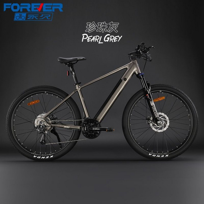 FOREVER 鋰電池電助力山地車, 1個, F68珍珠灰26寸綫碟/27速,36v 5Ah-續航約15公里