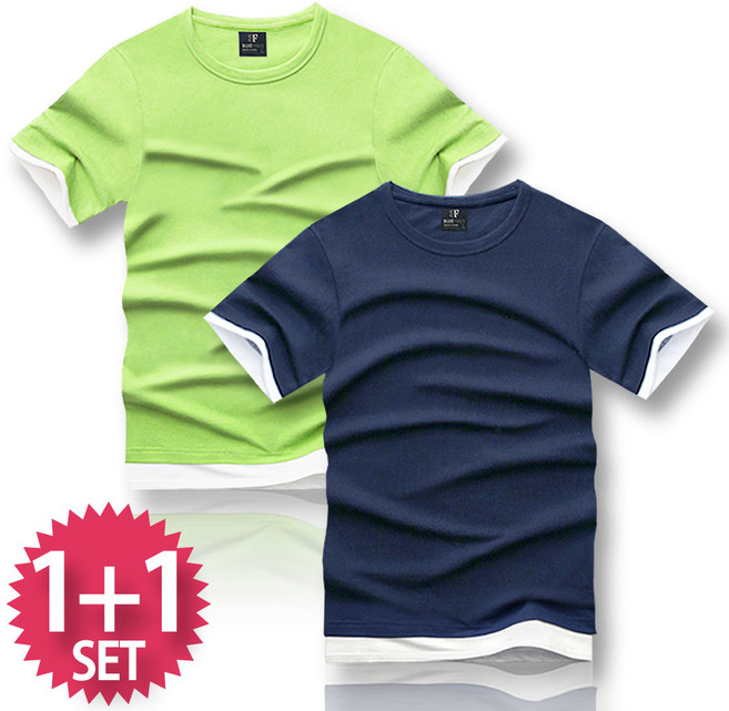 블루포스 레어티 반팔티 1+1 세트 [2장 묶음] 오버핏 티셔츠 [국내생산]