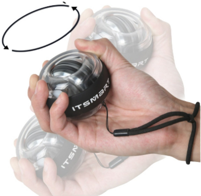 때깔좋은집 자이로볼 트위스트 손목 전완근 근력 강화 재활 스핀볼, 스핀볼 투명블랙, 1개