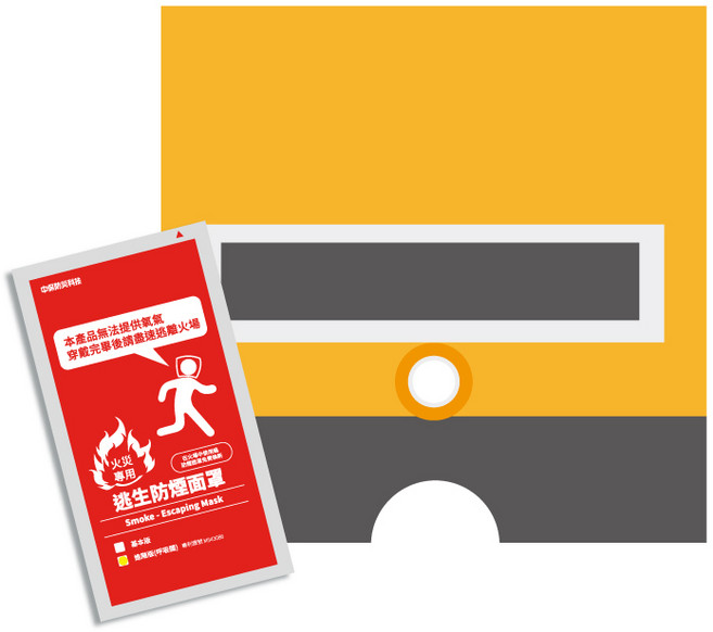 中保防災科技 火災專用逃生防煙面罩(進階版), 1個, 多色